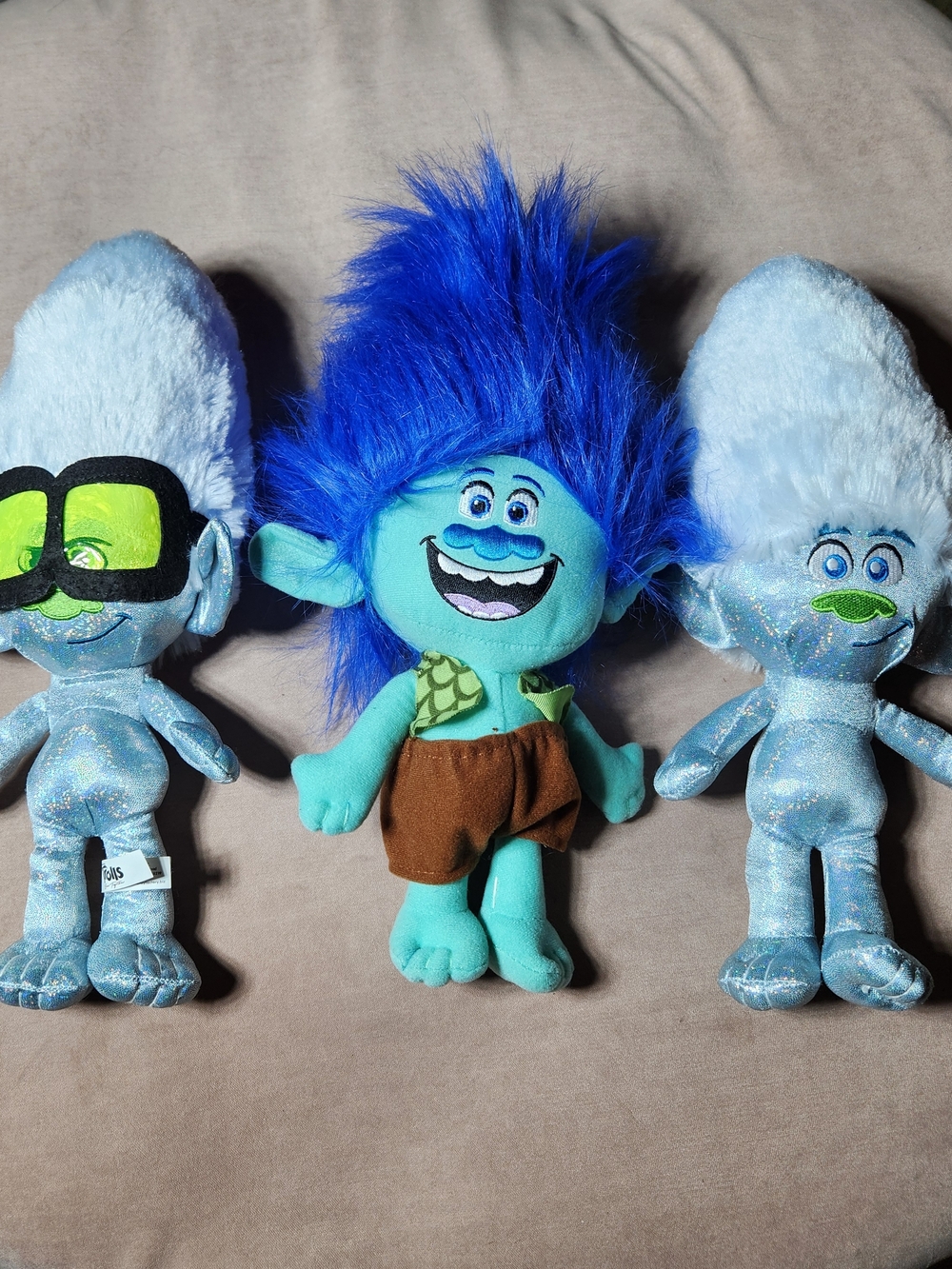 DreamWorks Trolls 14" Lot Of 3 Branch, Tiny Diamond, Guy